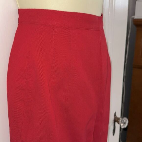 Vintage 60s Bobbie Brooks Red Denim High-Waisted Capri Pants - Picture 4 of 8